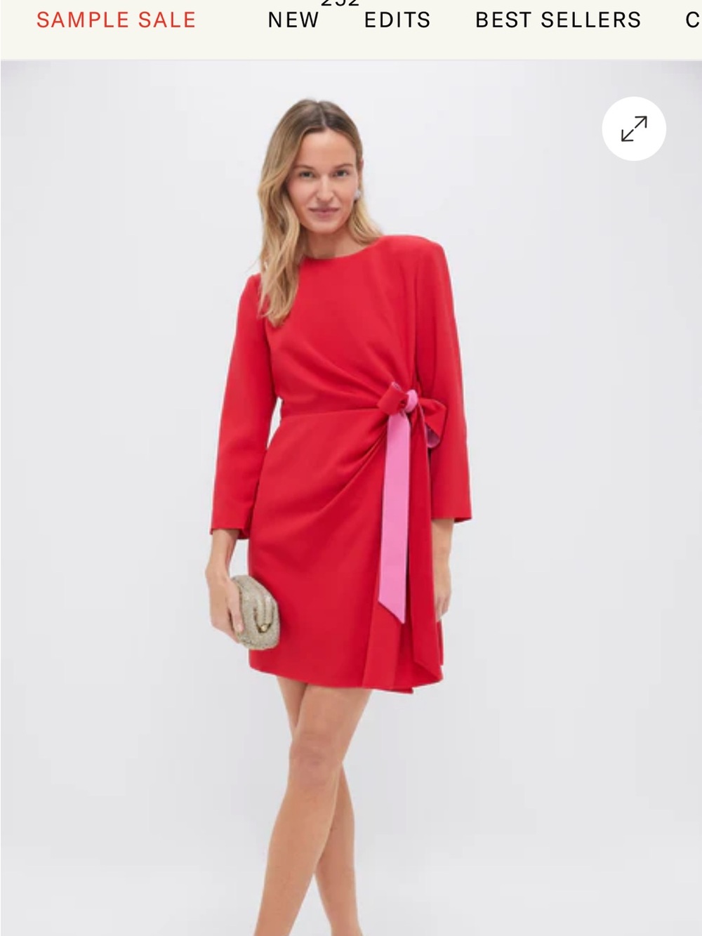 NWT Tuckernuck Red Mini Dress with Pink Waist Tie